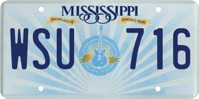 MS license plate WSU716