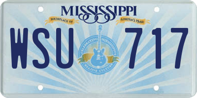 MS license plate WSU717