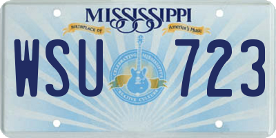 MS license plate WSU723