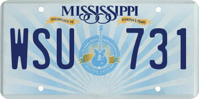 MS license plate WSU731