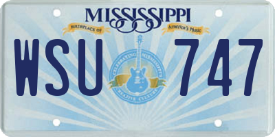 MS license plate WSU747