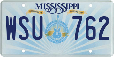 MS license plate WSU762