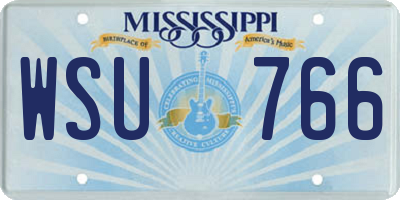 MS license plate WSU766