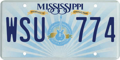 MS license plate WSU774