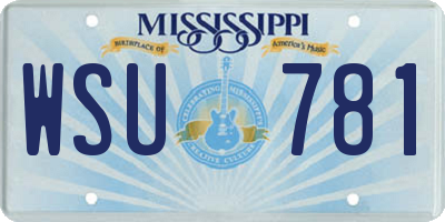 MS license plate WSU781