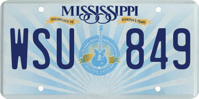MS license plate WSU849
