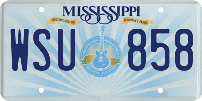 MS license plate WSU858
