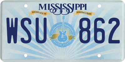 MS license plate WSU862