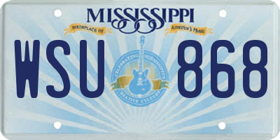 MS license plate WSU868