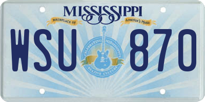 MS license plate WSU870