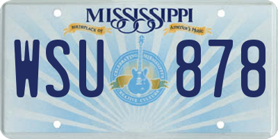 MS license plate WSU878