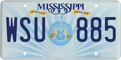 MS license plate WSU885