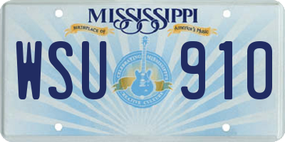 MS license plate WSU910