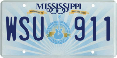 MS license plate WSU911