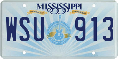 MS license plate WSU913