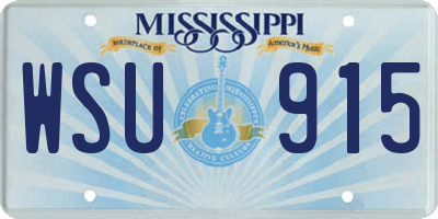 MS license plate WSU915