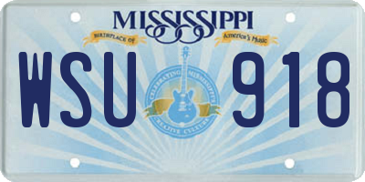 MS license plate WSU918