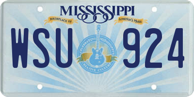 MS license plate WSU924
