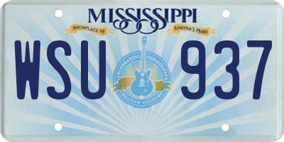 MS license plate WSU937