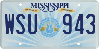MS license plate WSU943