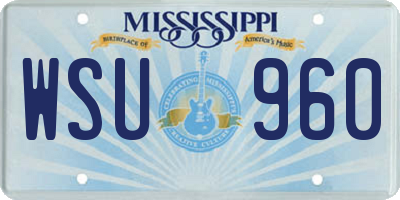 MS license plate WSU960