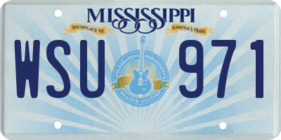 MS license plate WSU971