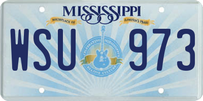 MS license plate WSU973