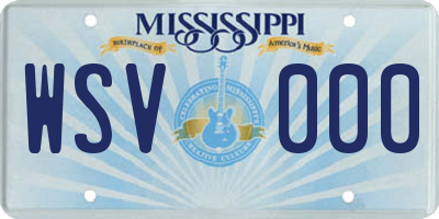 MS license plate WSV000