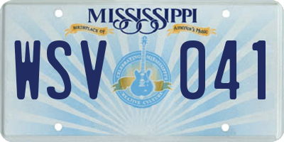 MS license plate WSV041