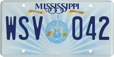 MS license plate WSV042