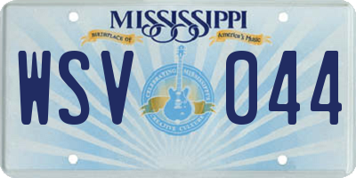 MS license plate WSV044