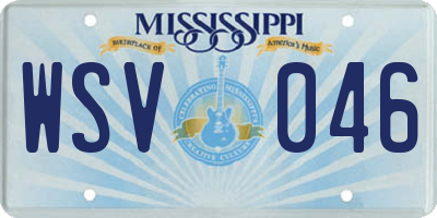 MS license plate WSV046