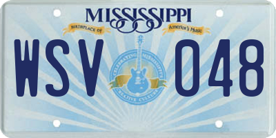 MS license plate WSV048