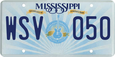 MS license plate WSV050