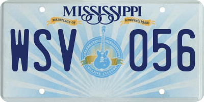 MS license plate WSV056