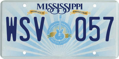 MS license plate WSV057