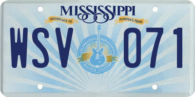 MS license plate WSV071