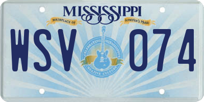 MS license plate WSV074