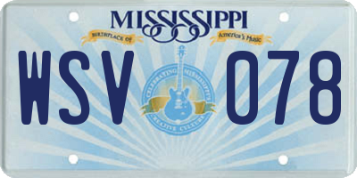 MS license plate WSV078
