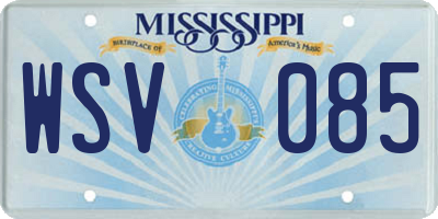 MS license plate WSV085