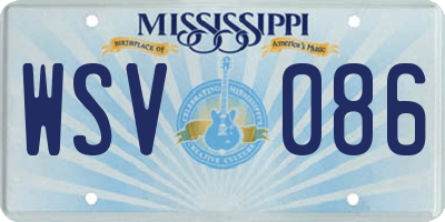 MS license plate WSV086