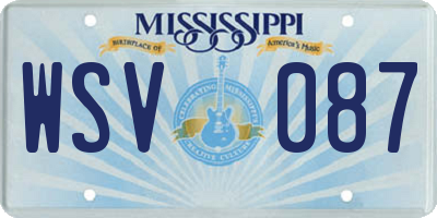 MS license plate WSV087