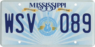 MS license plate WSV089