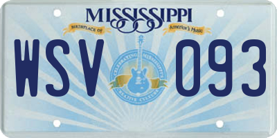 MS license plate WSV093