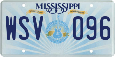 MS license plate WSV096