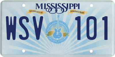 MS license plate WSV101