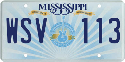 MS license plate WSV113