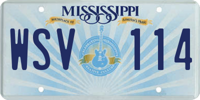 MS license plate WSV114