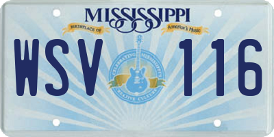 MS license plate WSV116