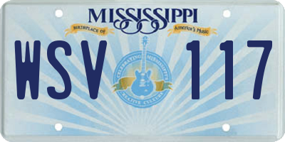 MS license plate WSV117